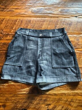 Black Milk Clothing Not Actually Denim Cuffed gray Shorts
